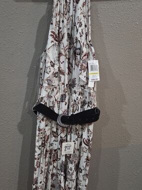 Wallflower Cream Floral Maxi Dress with Brown Print